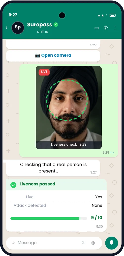Liveness check on WhatsApp